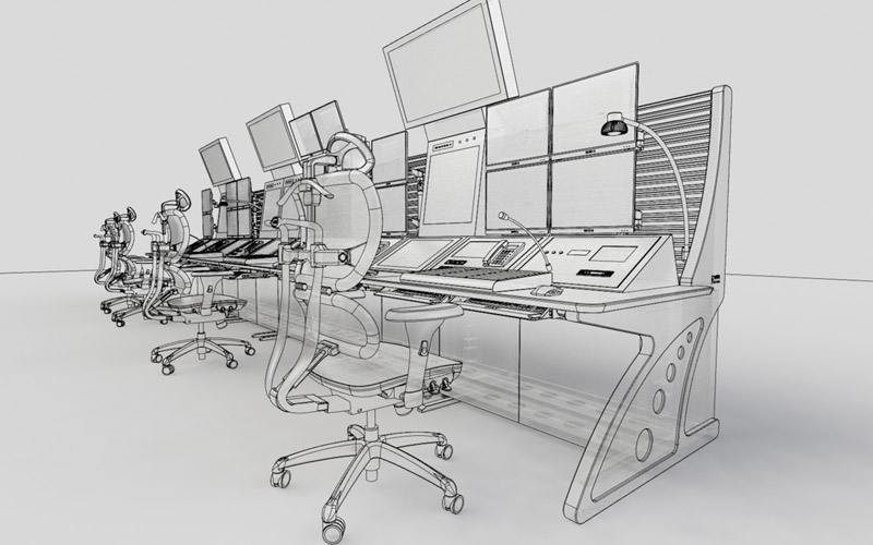 鐵路調(diào)度指揮中心操作臺結(jié)構(gòu)示意圖