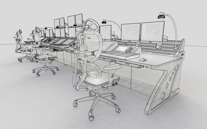 監(jiān)控設備中控操作臺框架結(jié)構圖片